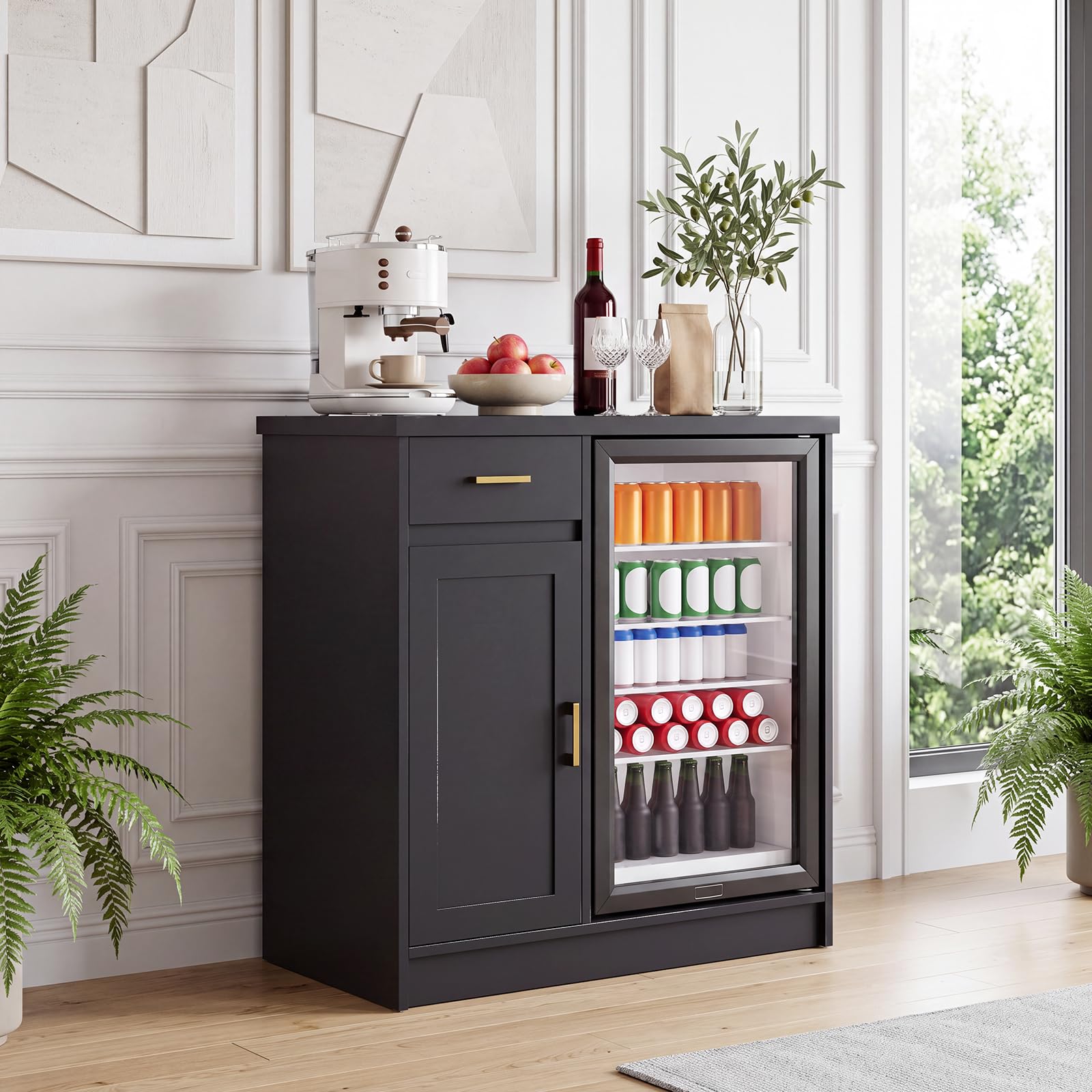 Home Bar And Fridge - Винный барный шкаф в стиле фермерского
