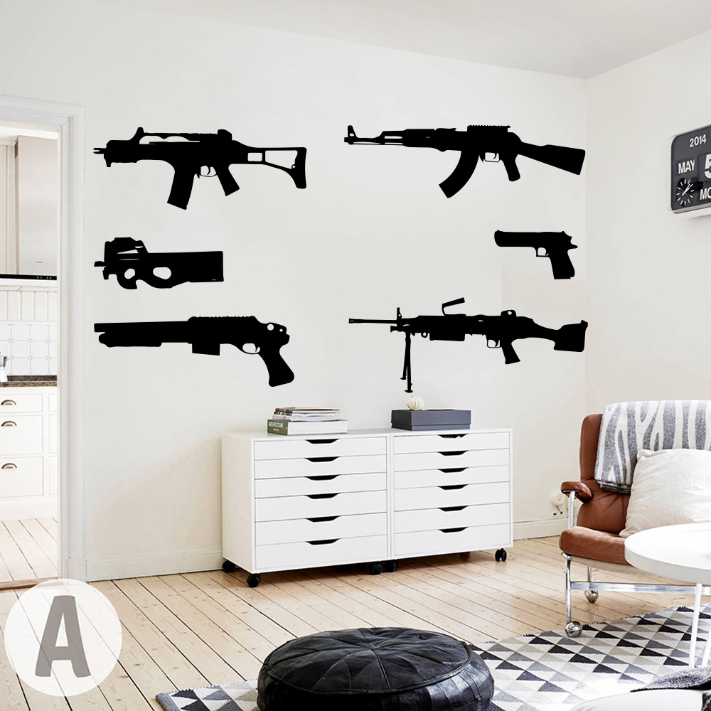 Smoking Gun Kit - Набор из 6 пистолетов, наклейка на