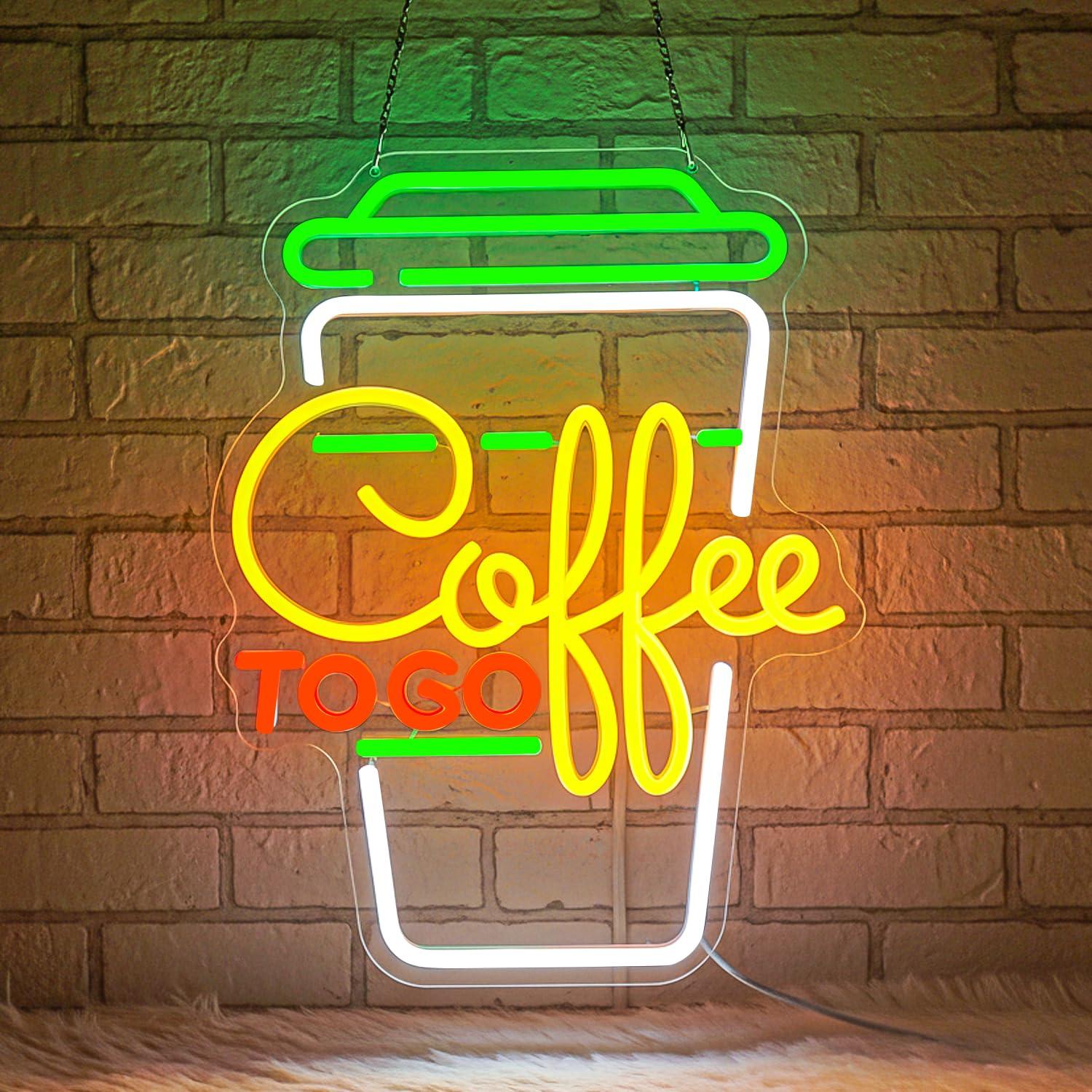 Home Bar And Coffee - Неоновая вывеска «Кофе» с USB-питанием, диммируемые