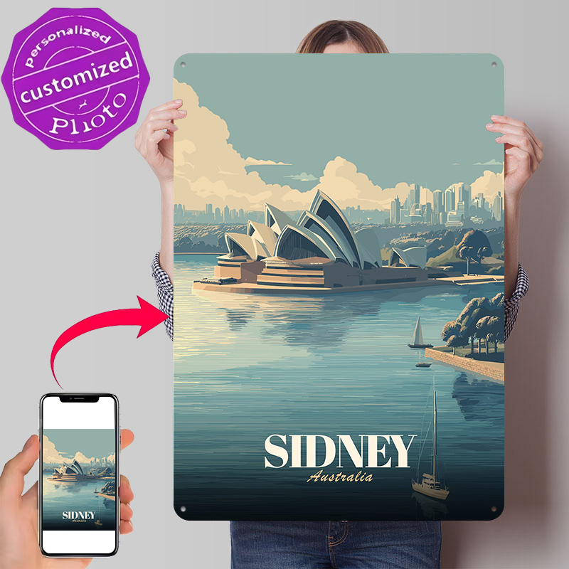Home Bar Sydney - Ретро-постер «Опера в Сиднее» с 3D-печатью,