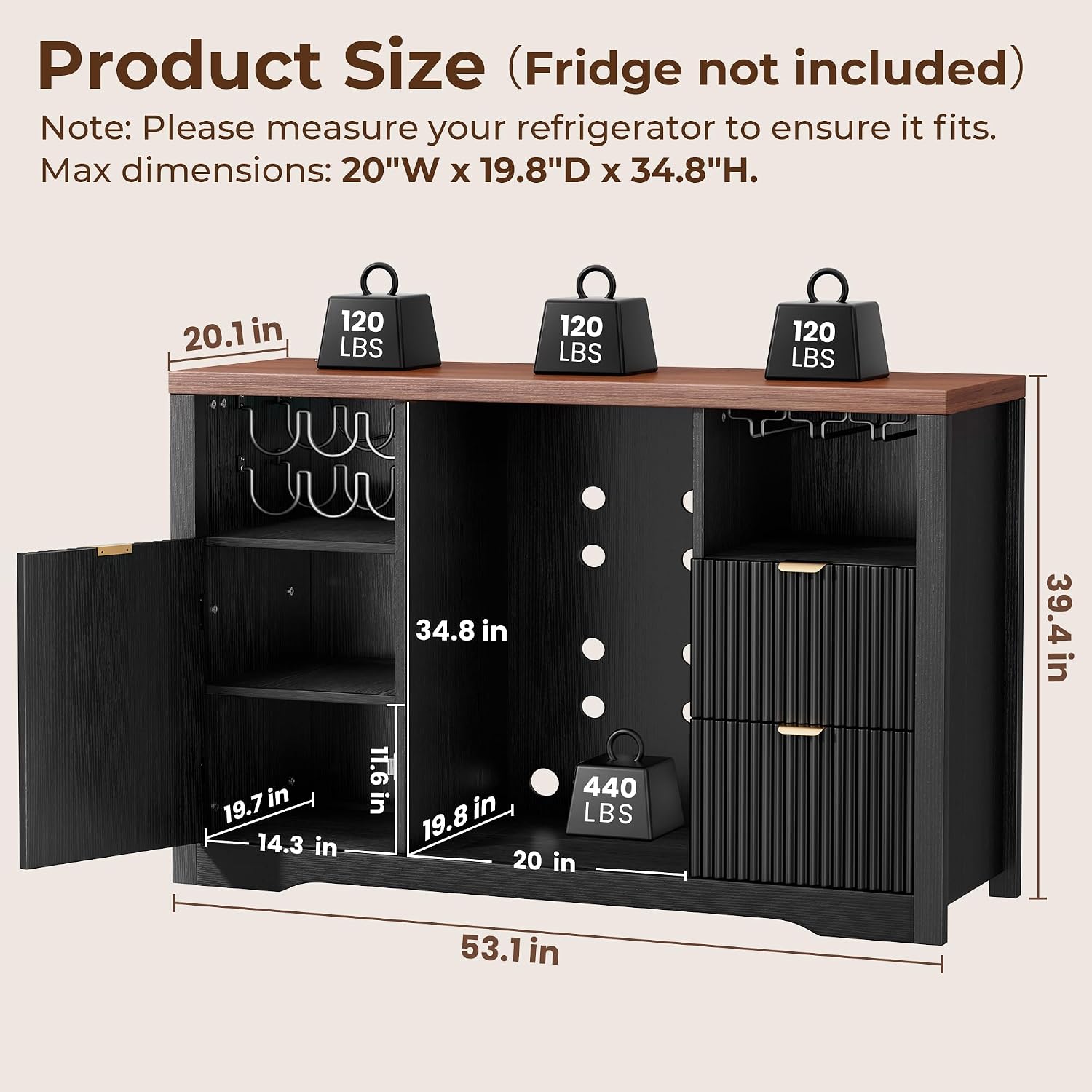 Кофейный барный шкаф с местом  – обзор и цена Home Bar And Fridge