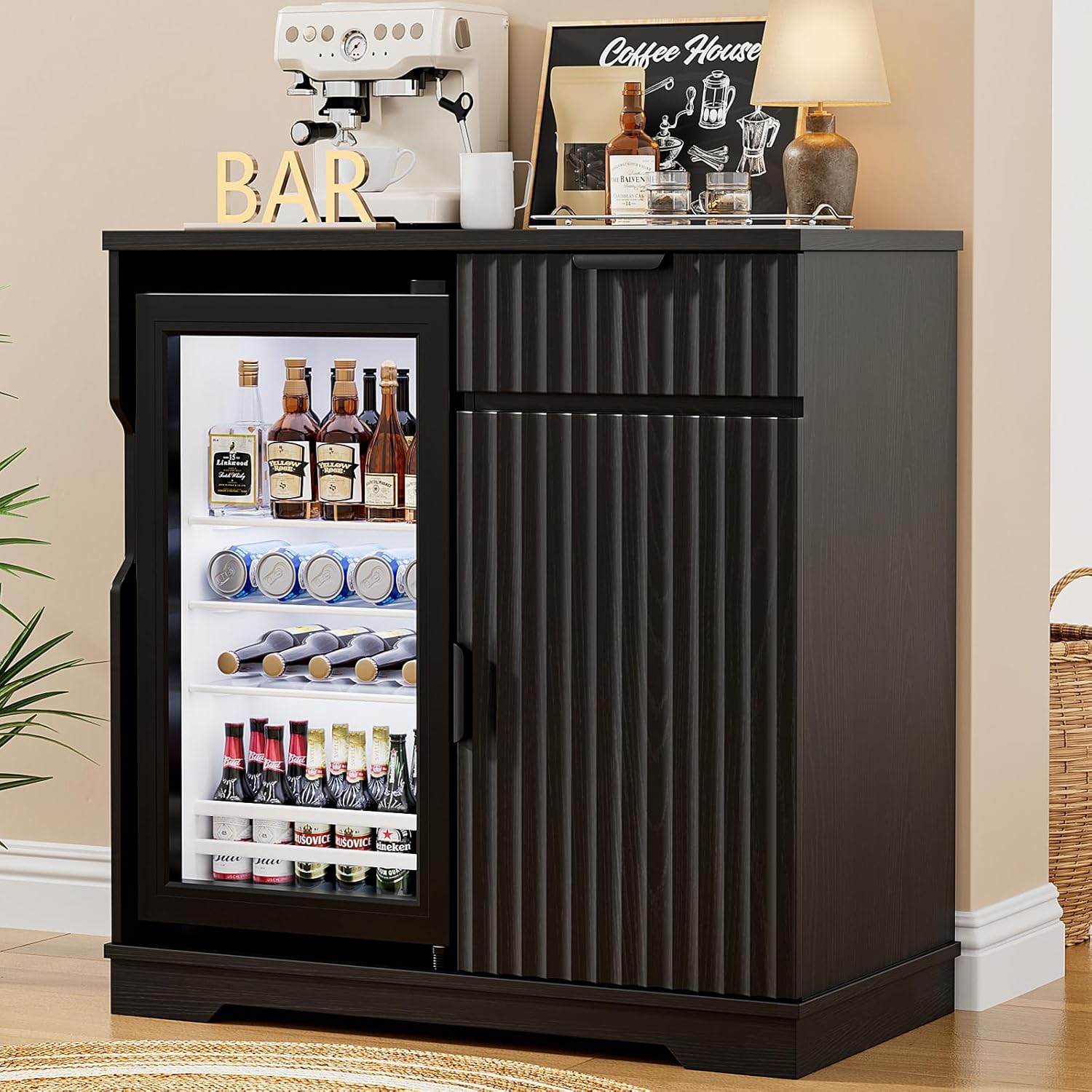 Барный шкаф для кофе с рифлено – обзор и цена Home Bar And Fridge